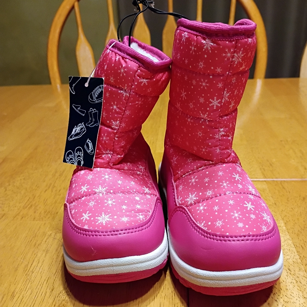 Pink Snowflake Kids Boots